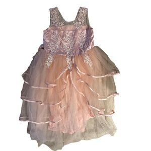 Elegant Pink and Lace Dress - size 10/12